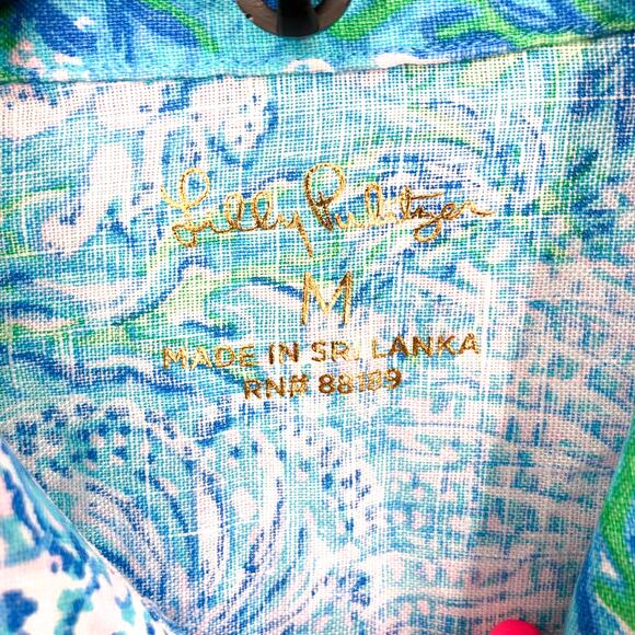 Lilly Pulitzer Sea View Swim Cover-Up M Blue Las Olas Aqua Strong Current NWT - Picture 9 of 12